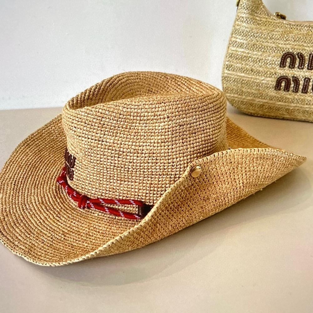 Classic MiuMiu Sun Straw Hat - Picture 5 of 8